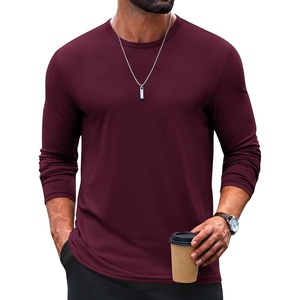 image:imageCOOFANDY Mens TShirt Long Sleeve Crew Neck Basic Tee Shirts Soft Casual Lightweight TShirtsAdark Red