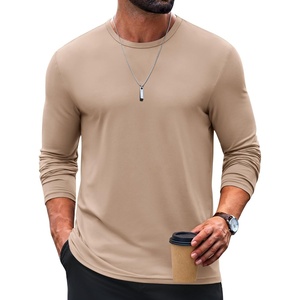 image:imageCOOFANDY Mens TShirt Long Sleeve Crew Neck Basic Tee Shirts Soft Casual Lightweight TShirtsAkhaki