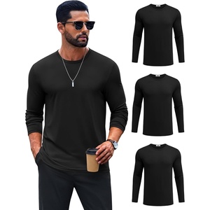 image:imageCOOFANDY Mens TShirt Long Sleeve Crew Neck Basic Tee Shirts Soft Casual Lightweight TShirtsBblackBlackBlack