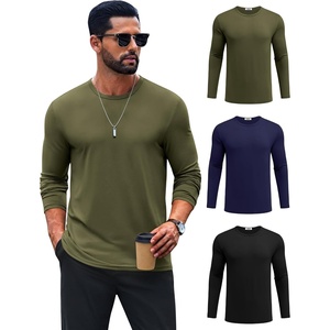image:imageCOOFANDY Mens TShirt Long Sleeve Crew Neck Basic Tee Shirts Soft Casual Lightweight TShirtsBblackNavy BlueArmy Green