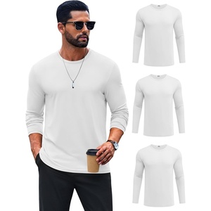 image:imageCOOFANDY Mens TShirt Long Sleeve Crew Neck Basic Tee Shirts Soft Casual Lightweight TShirtsBwhiteWhiteWhite