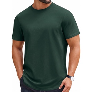 image:imageCOOFANDY Mens TShirts 100 Cotton Crewneck Short Sleeve Tees Casual Plain ShirtsGreen