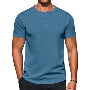 image:imageCOOFANDY Mens TShirts Henley Short Sleeve Cotton Shirts Button Tee Tops  COOFANDYCaptains Blue
