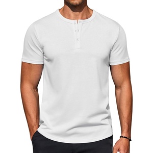 image:imageCOOFANDY Mens TShirts Henley Short Sleeve Cotton Shirts Button Tee Tops  COOFANDYWhite