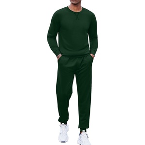image:imageCOOFANDY Mens Tracksuit 2 Piece Long Sleeve Pullover Jogging Track Suit Athletic Casual SweatsuitDark Green