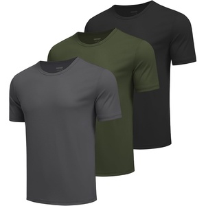 image:imageCOOFANDY Mens Workout TShirts 3 Pack Quick Dry Moisture Wicking Athletic Shirts Crew Neck T ShirtsZblackArmy GreenDeep Grey3 Pack