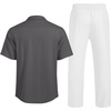 image:imageCOOFANDY Men 2 Piece Linen Outfit Beach Button Down Shirt Casual Loose Pant SetsDark Gray ShirtWhite Pants