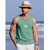 image:imageCOOFANDY Mens Beach Tank Tops Summer Cotton Sleeveless Graphic T Shirts Palm Tree Casual Vacation Muscle TankGrey Greencoconut Tree