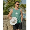 image:imageCOOFANDY Mens Beach Tank Tops Summer Cotton Sleeveless Graphic T Shirts Palm Tree Casual Vacation Muscle TankGrey Greencoconut Tree
