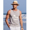 image:imageCOOFANDY Mens Beach Tank Tops Summer Cotton Sleeveless Graphic T Shirts Palm Tree Casual Vacation Muscle TankLight Grey