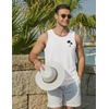 image:imageCOOFANDY Mens Beach Tank Tops Summer Cotton Sleeveless Graphic T Shirts Palm Tree Casual Vacation Muscle TankWhitecoconut Tree