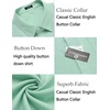 image:imageCOOFANDY Mens Cotton Linen Button Down Shirts Long Sleeve Casual Summer Beach Shirts for MenBright Green