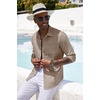 image:imageCOOFANDY Mens Cotton Linen Button Down Shirts Long Sleeve Casual Summer Beach Shirts for MenCamel