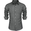 image:imageCOOFANDY Mens Cotton Linen Button Down Shirts Long Sleeve Casual Summer Beach Shirts for MenFlecking Black