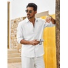 image:imageCOOFANDY Mens Cotton Linen Button Down Shirts Long Sleeve Casual Summer Beach Shirts for MenWhite