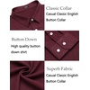 image:imageCOOFANDY Mens Cotton Linen Button Down Shirts Long Sleeve Casual Summer Beach Shirts for MenWine Red