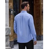 image:imageCOOFANDY Mens Cotton Oxford Shirt Long Sleeve Dress Shirt Button Down Work Casual Shirts with PocketA  Blue