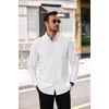 image:imageCOOFANDY Mens Cotton Oxford Shirt Long Sleeve Dress Shirt Button Down Work Casual Shirts with PocketB  White