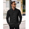 image:imageCOOFANDY Mens Cotton Oxford Shirt Long Sleeve Dress Shirt Button Down Work Casual Shirts with PocketBlack