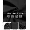image:imageCOOFANDY Mens Cotton Oxford Shirt Long Sleeve Dress Shirt Button Down Work Casual Shirts with PocketBlack