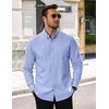image:imageCOOFANDY Mens Cotton Oxford Shirt Long Sleeve Dress Shirt Button Down Work Casual Shirts with PocketC  Light Blue
