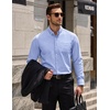 image:imageCOOFANDY Mens Cotton Oxford Shirt Long Sleeve Dress Shirt Button Down Work Casual Shirts with PocketC  Light Blue