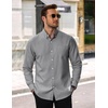 image:imageCOOFANDY Mens Cotton Oxford Shirt Long Sleeve Dress Shirt Button Down Work Casual Shirts with PocketDark Grey