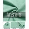 image:imageCOOFANDY Mens Cotton Oxford Shirt Long Sleeve Dress Shirt Button Down Work Casual Shirts with PocketIce Green