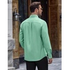 image:imageCOOFANDY Mens Cotton Oxford Shirt Long Sleeve Dress Shirt Button Down Work Casual Shirts with PocketIce Green