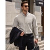 image:imageCOOFANDY Mens Cotton Oxford Shirt Long Sleeve Dress Shirt Button Down Work Casual Shirts with PocketLight Khaki