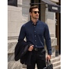 image:imageCOOFANDY Mens Cotton Oxford Shirt Long Sleeve Dress Shirt Button Down Work Casual Shirts with PocketNavy Blue