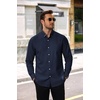 image:imageCOOFANDY Mens Cotton Oxford Shirt Long Sleeve Dress Shirt Button Down Work Casual Shirts with PocketNavy Blue