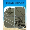 image:imageCOOFANDY Mens Cuban Guayabera Shirt Short Sleeve Button Down Shirts Summer Beach Vacation ShirtsArmy Green  White Webbing
