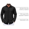 image:imageCOOFANDY Mens Dress Shirts Untucked Long Sleeve Button Down Denim Shirt Stretch Business Casual ShirtsBlack