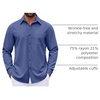 image:imageCOOFANDY Mens Dress Shirts Untucked Long Sleeve Button Down Denim Shirt Stretch Business Casual ShirtsDeep Blue