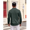 image:imageCOOFANDY Mens Dress Shirts Untucked Long Sleeve Button Down Denim Shirt Stretch Business Casual ShirtsDeep Green