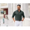 image:imageCOOFANDY Mens Dress Shirts Untucked Long Sleeve Button Down Denim Shirt Stretch Business Casual ShirtsDeep Green
