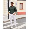 image:imageCOOFANDY Mens Dress Shirts Untucked Long Sleeve Button Down Denim Shirt Stretch Business Casual ShirtsDeep Green