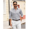image:imageCOOFANDY Mens Dress Shirts Untucked Long Sleeve Button Down Denim Shirt Stretch Business Casual ShirtsGrey
