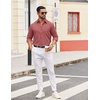 image:imageCOOFANDY Mens Dress Shirts Untucked Long Sleeve Button Down Denim Shirt Stretch Business Casual ShirtsRosy Red