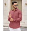 image:imageCOOFANDY Mens Dress Shirts Untucked Long Sleeve Button Down Denim Shirt Stretch Business Casual ShirtsRosy Red