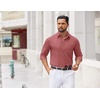 image:imageCOOFANDY Mens Dress Shirts Untucked Long Sleeve Button Down Denim Shirt Stretch Business Casual ShirtsRosy Red