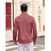 image:imageCOOFANDY Mens Dress Shirts Untucked Long Sleeve Button Down Denim Shirt Stretch Business Casual ShirtsRosy Red