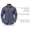 image:imageCOOFANDY Mens Dress Shirts Untucked Long Sleeve Button Down Denim Shirt Stretch Business Casual ShirtsStone Blue