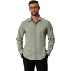 image:imageCOOFANDY Mens Formal Dress Shirt Hidden Button Front Wrinkle Free Shirt Regular Fit Stretch Business Casual Shirts01sage Green