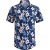 image:imageCOOFANDY Mens Hawaiian Matching Set Summer Beach 2 Piece Outfits Flower Button Down Shirts and Shorts Vacation OutfitsNavy Blue  Flowers