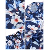 image:imageCOOFANDY Mens Hawaiian Matching Set Summer Beach 2 Piece Outfits Flower Button Down Shirts and Shorts Vacation OutfitsNavy Blue  Flowers
