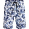 image:imageCOOFANDY Mens Hawaiian Matching Set Summer Beach 2 Piece Outfits Flower Button Down Shirts and Shorts Vacation OutfitsWhite  Blue Leaf
