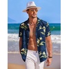 image:imageCOOFANDY Mens Hawaiian Shirt Short Sleeve Button Down Shirts Tropical Summer Beach Shirts Casual Floral Aloha ShirtsBamboo  Orchids