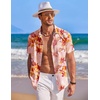 image:imageCOOFANDY Mens Hawaiian Shirt Short Sleeve Button Down Shirts Tropical Summer Beach Shirts Casual Floral Aloha ShirtsRed  Orange Floral